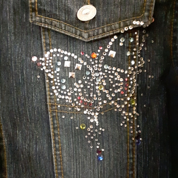 XL Teen or Adult S Arizona Jean Jacket with bling - Picture 3 of 6